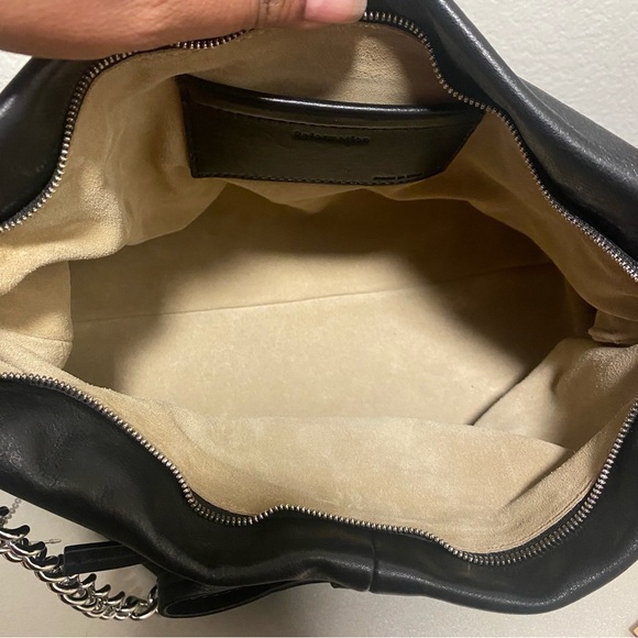 NWOT Reformation Vittoria Leather clutch in Black & Silver Hardware - Picture 10 of 16